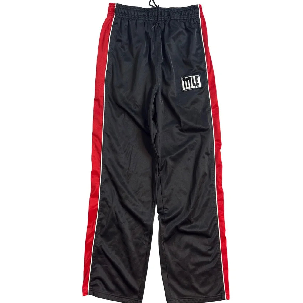 TITLE Boxing Black Red Athletic Track Pants Men's Size M
